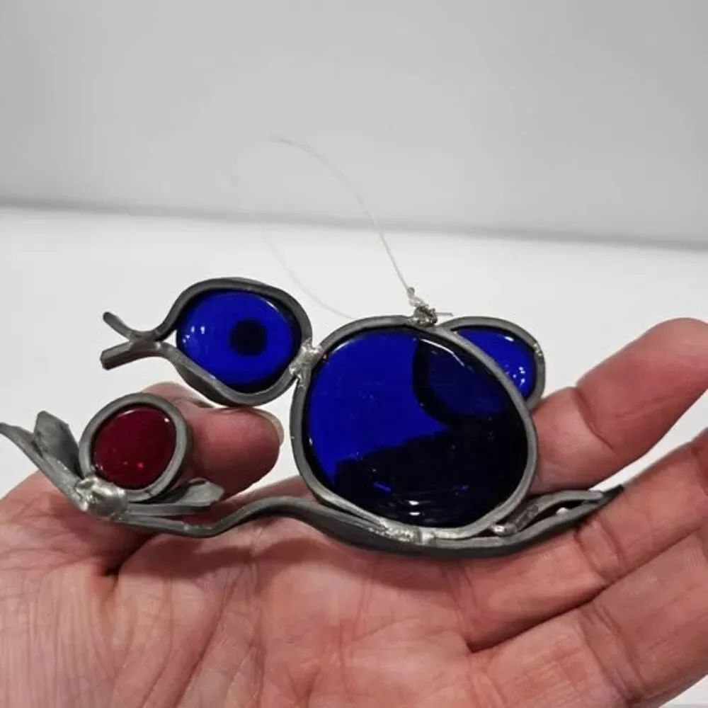 Stained glass bird ornament